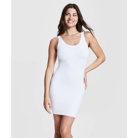 SPANX Other - ASSETS by Spanx Women's Shaping Tank Dress White Large Tummy Slimming Pullover‎
